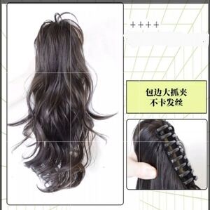 Luxurious Black Synthetic Clip Ponytail with Natural Shine-NWT